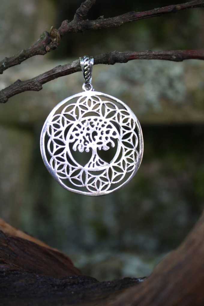 Anhänger TREE OF LIFE in Lebensblume | Silber