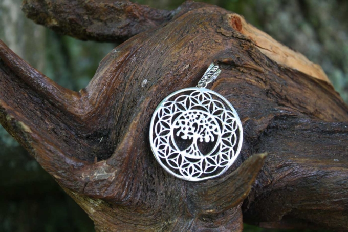 Anhänger TREE OF LIFE in Lebensblume | Silber – Bild 2