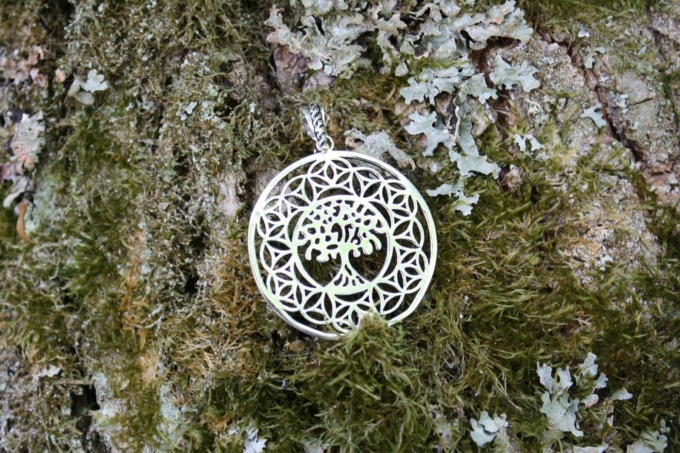 Anhänger TREE OF LIFE in Lebensblume | Silber – Bild 4