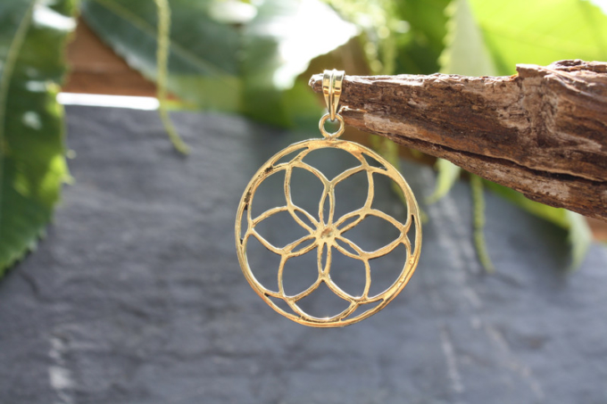 Anhaenger SEED OF LIFE | Lebensblume | Gold
