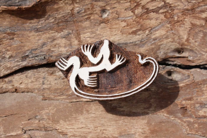 Holzstempel GECKO