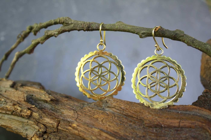 Ohrringe BLUME DES LEBENS | Gold – Bild 2