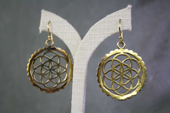 Ohrringe BLUME DES LEBENS | Gold – Bild 3