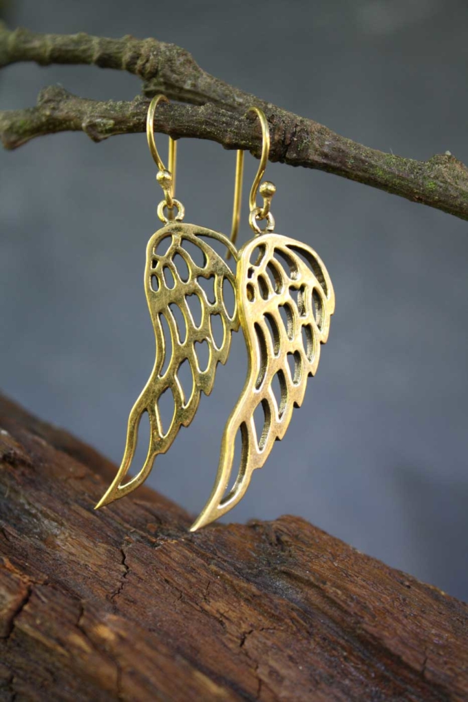 Ohrringe ANGEL WINGS | Gold – Bild 2