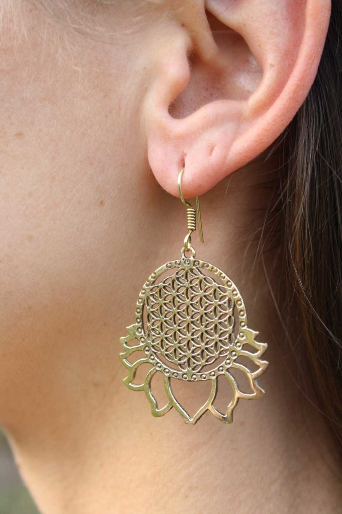 Ohrringe LEBENSBLUME | LOTUS | Gold – Bild 3