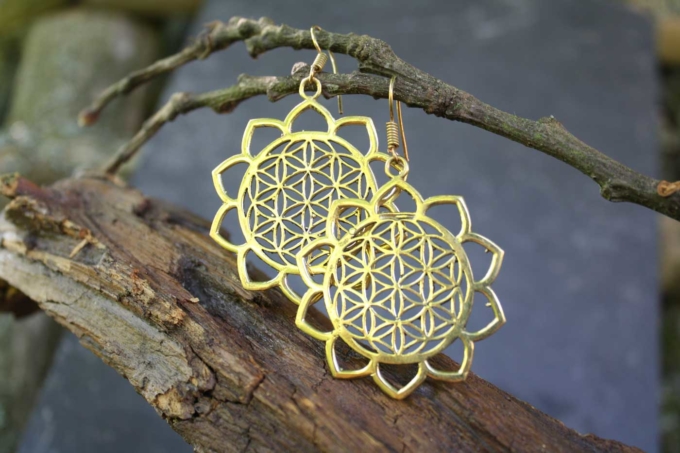 Ohrringe BLUME DES LEBENS III  Gold