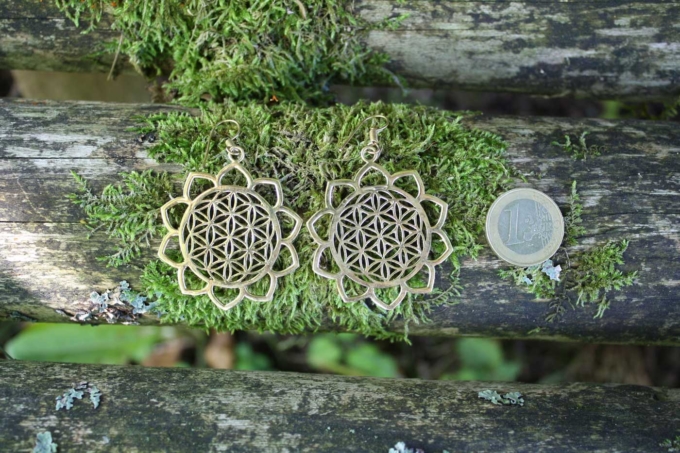 Ohrringe BLUME DES LEBENS III  Gold – Bild 4