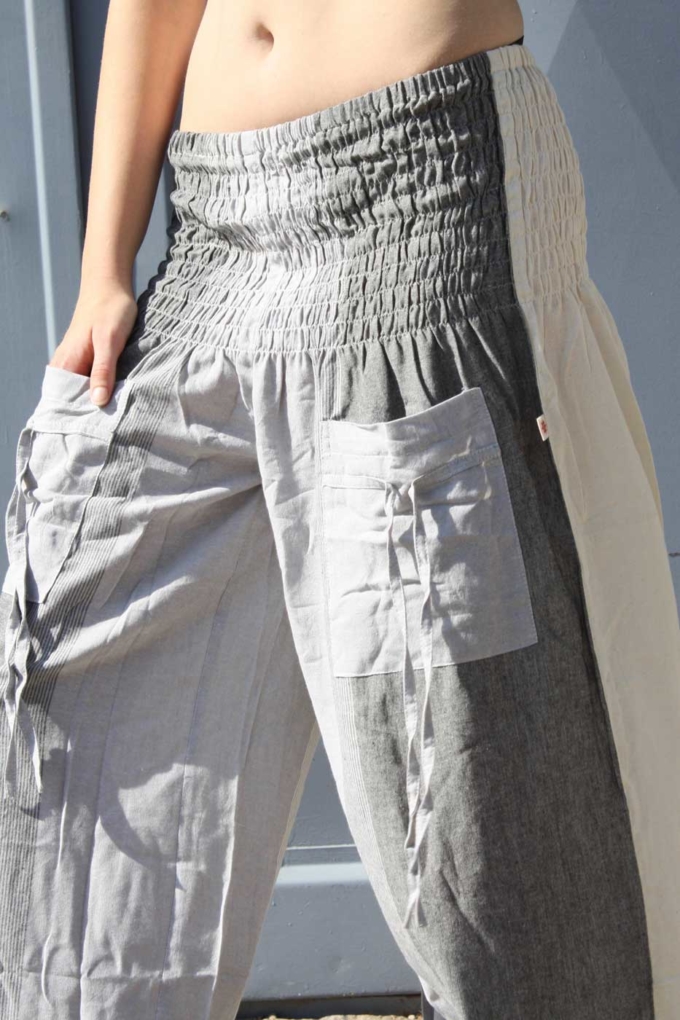 Pumphose Yogahose FLOW | Weiss Grau – Bild 4