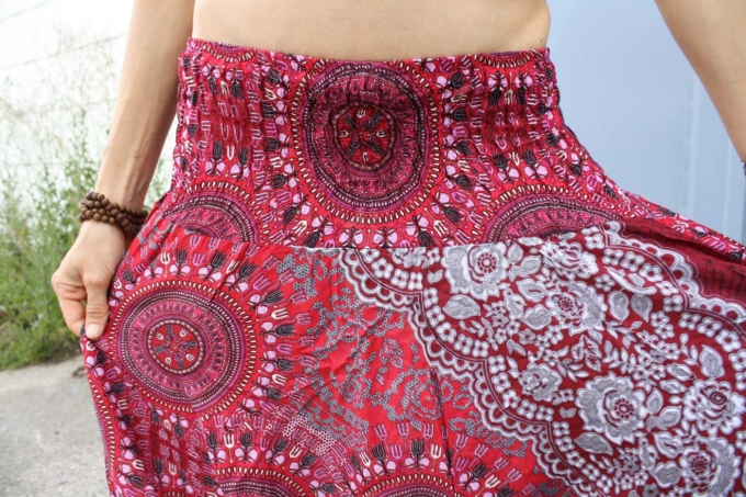 Alibaba Haremshose Hosenkleid Damen Rot | Weiss | Grau – Bild 5