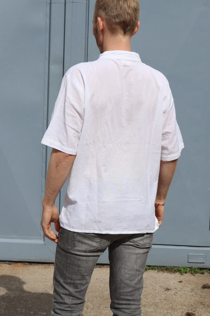 Kurzarm Herren-Hemd Fisherman Kurtha Weiß – Bild 2