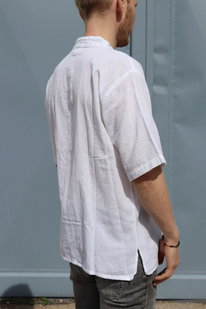 Kurzarm Herren-Hemd Fisherman Kurtha Weiß – Bild 5
