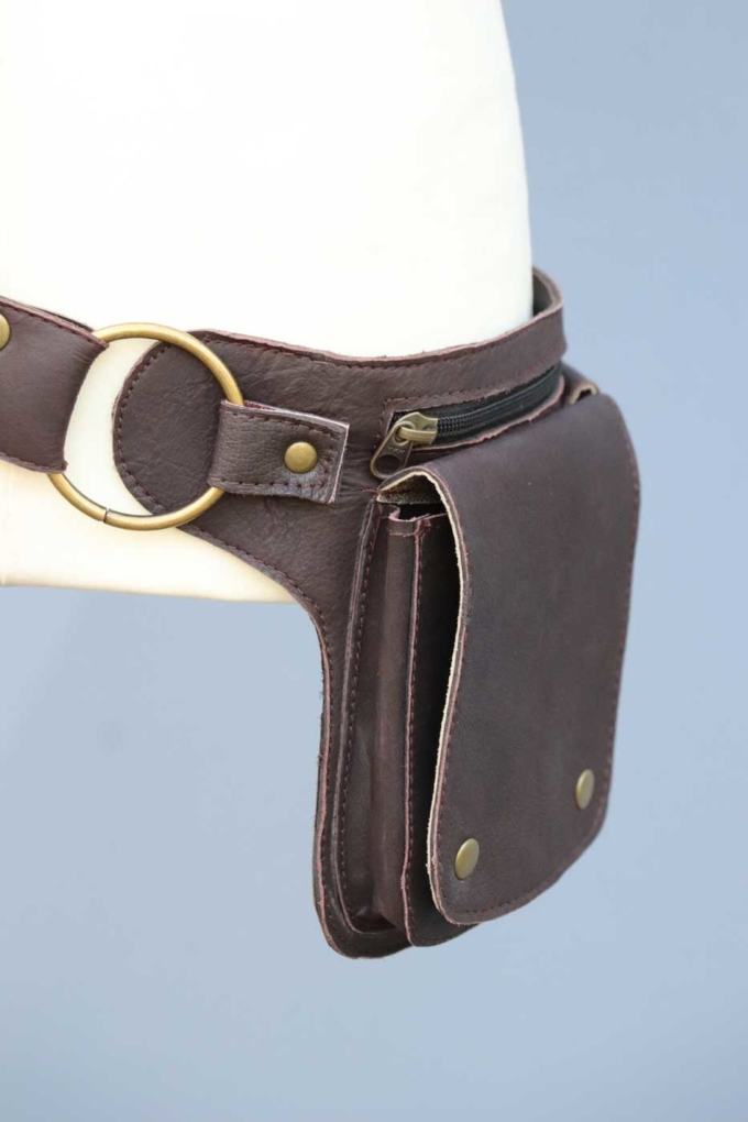 Gürteltasche aus Leder | Hüfttasche | Unisex | Dunkelbraun – Bild 5