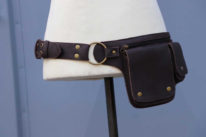 Gürteltasche aus Leder | Hüfttasche | Unisex | Dunkelbraun – Bild 6