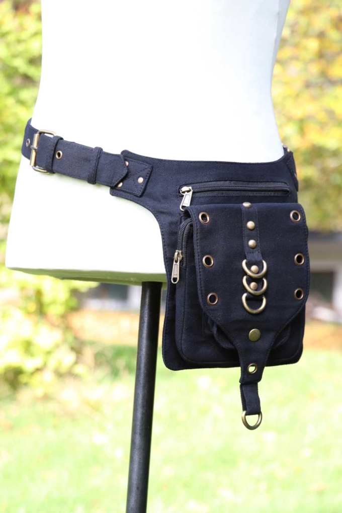 Gürteltasche Bauchtasche Unisex | Schwarz Gold – Bild 2