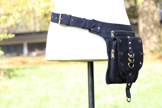 Gürteltasche Bauchtasche Unisex | Schwarz Gold – Bild 5