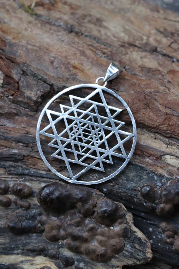 Shri Yantra Anhaenger  Silber