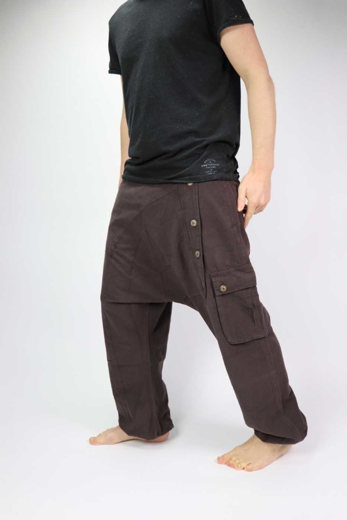Haremshose Sarouel Unisex Braun – Bild 2