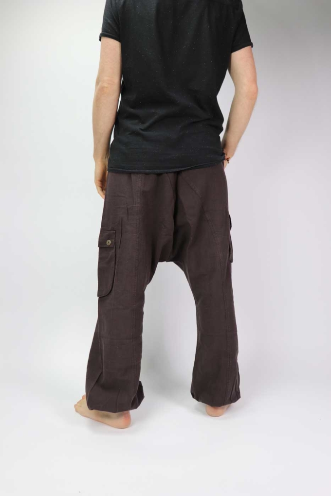 Haremshose Sarouel Unisex Braun – Bild 3