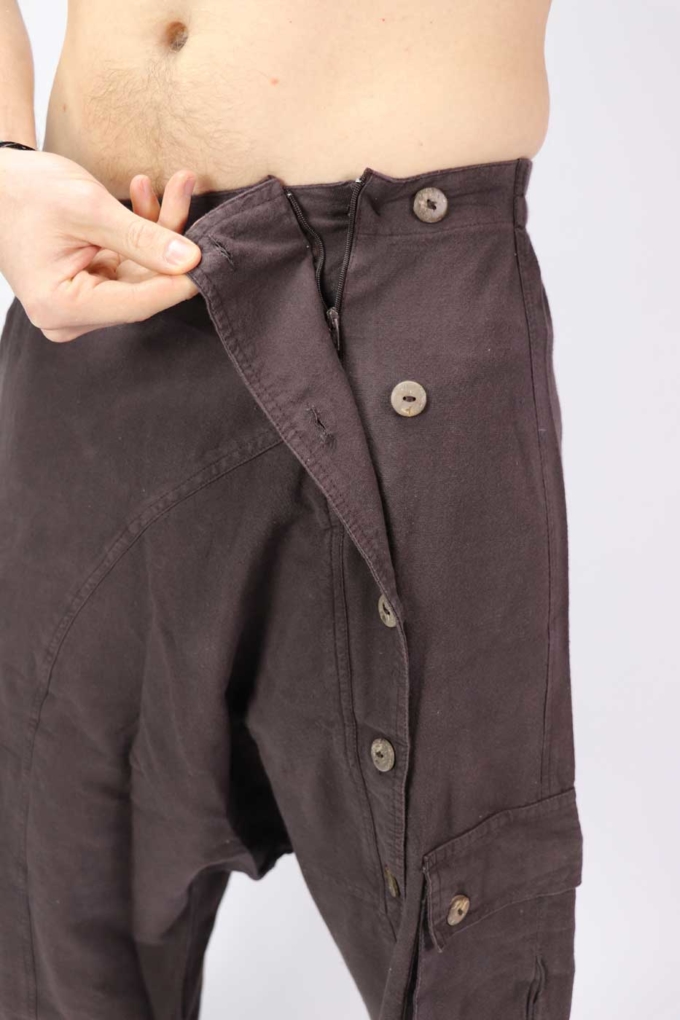Haremshose Sarouel Unisex Braun – Bild 5