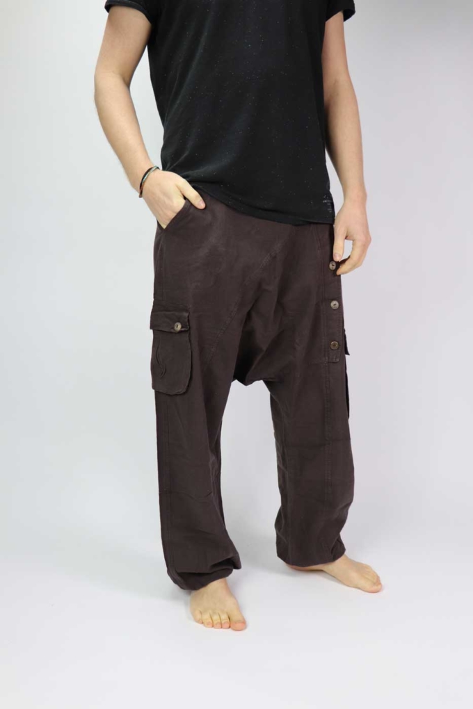 Haremshose Sarouel Unisex Braun – Bild 6