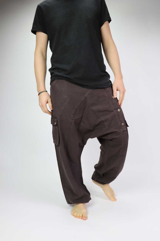 Haremshose Sarouel Unisex Braun – Bild 7