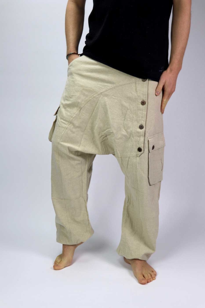 Haremshose Sarouel Unisex Natur – Bild 2
