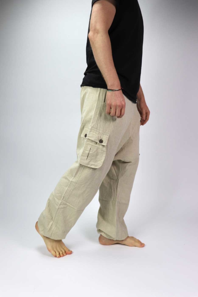 Haremshose Sarouel Unisex Natur – Bild 3