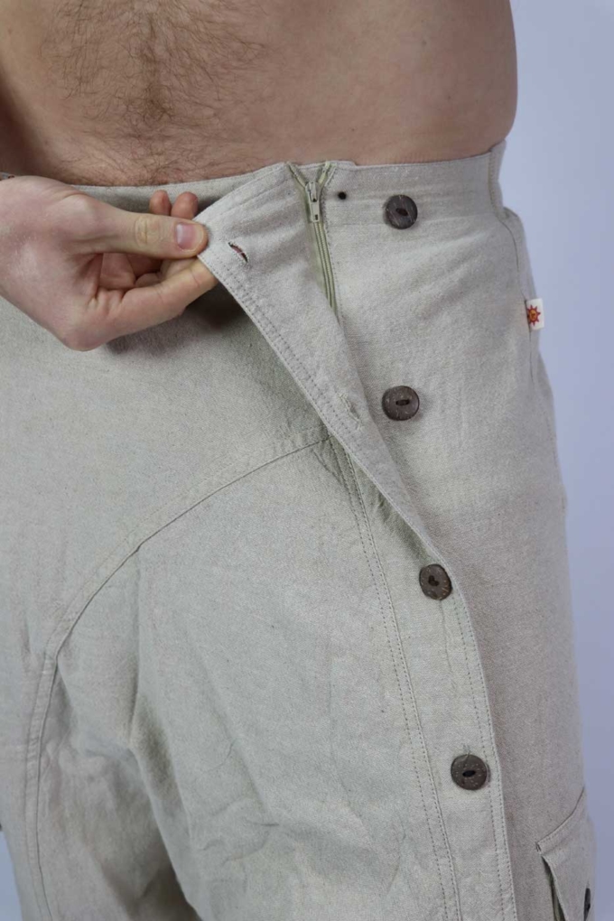 Haremshose Sarouel Unisex Natur – Bild 5