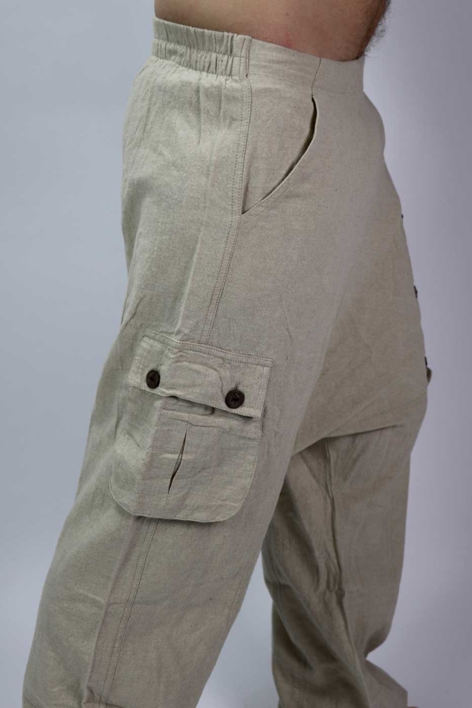 Haremshose Sarouel Unisex Natur – Bild 6