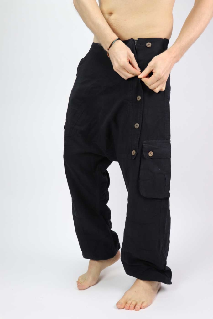 Haremshose Sarouel | Unisex | Schwarz – Bild 5