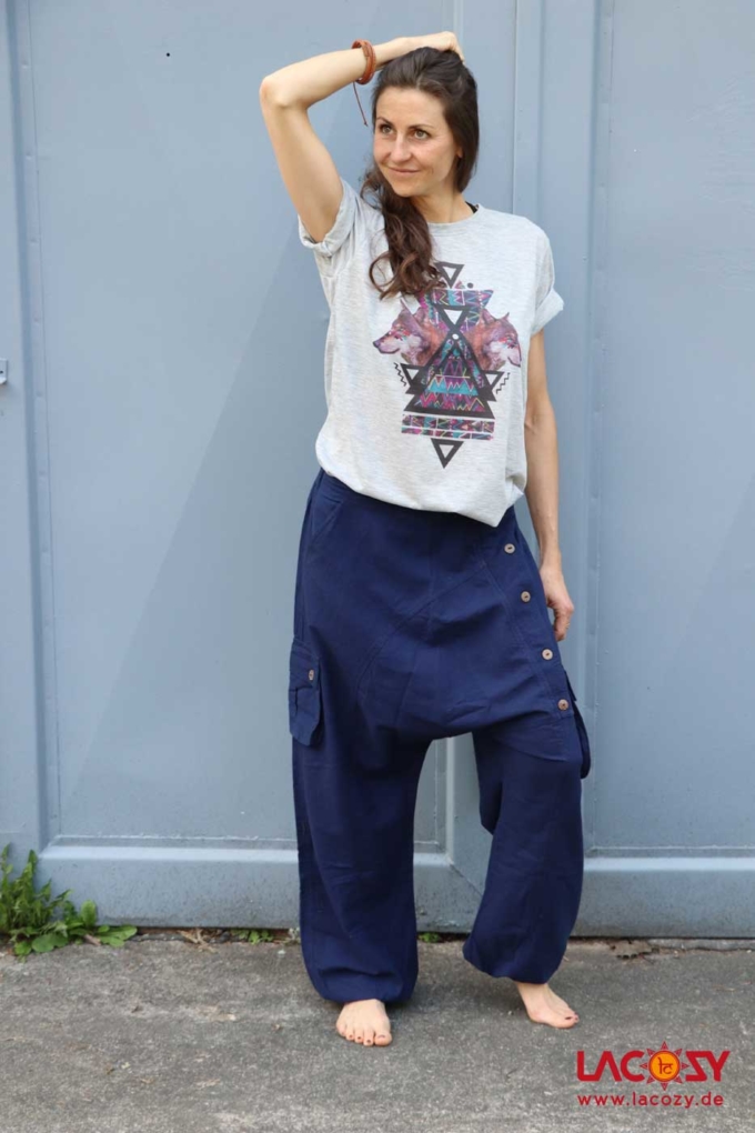 Haremshose Goa Sarouel Unisex Dunkelblau