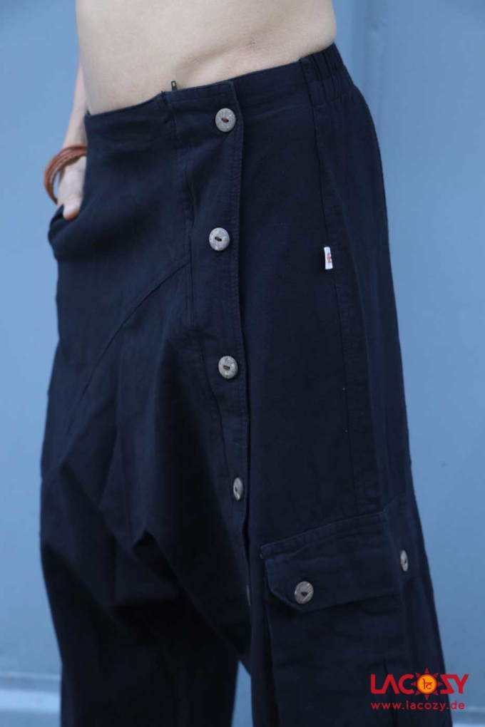 Haremshose Goa Sarouel Unisex | Schwarz – Bild 5