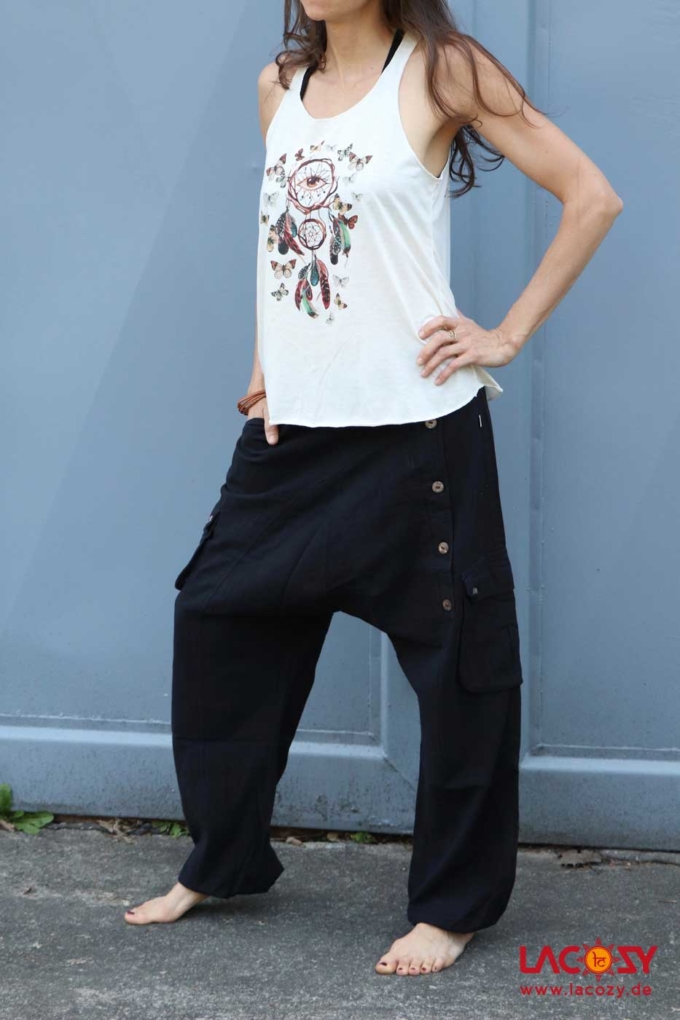 Haremshose Goa Sarouel Unisex | Schwarz – Bild 6