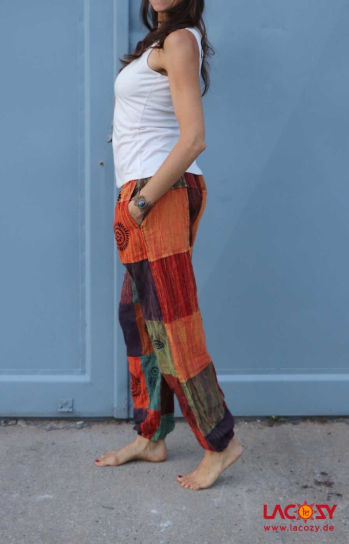 Patchwork Pumphose mit BLOCKDRUCK Damen – Bild 3