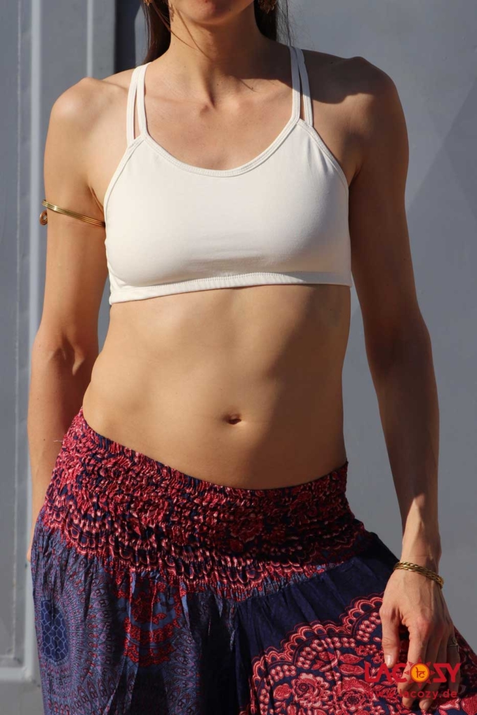 Yoga Top CROSS Bustier Oberteil Weiß – Bild 3