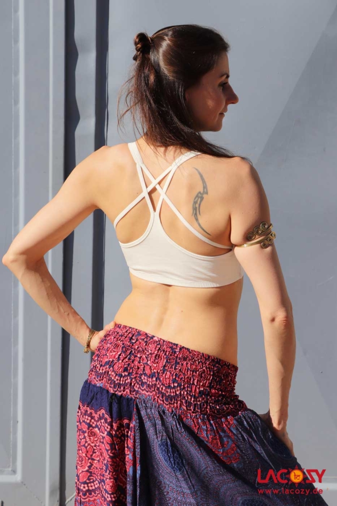 Yoga Top CROSS Bustier Oberteil Weiß – Bild 4
