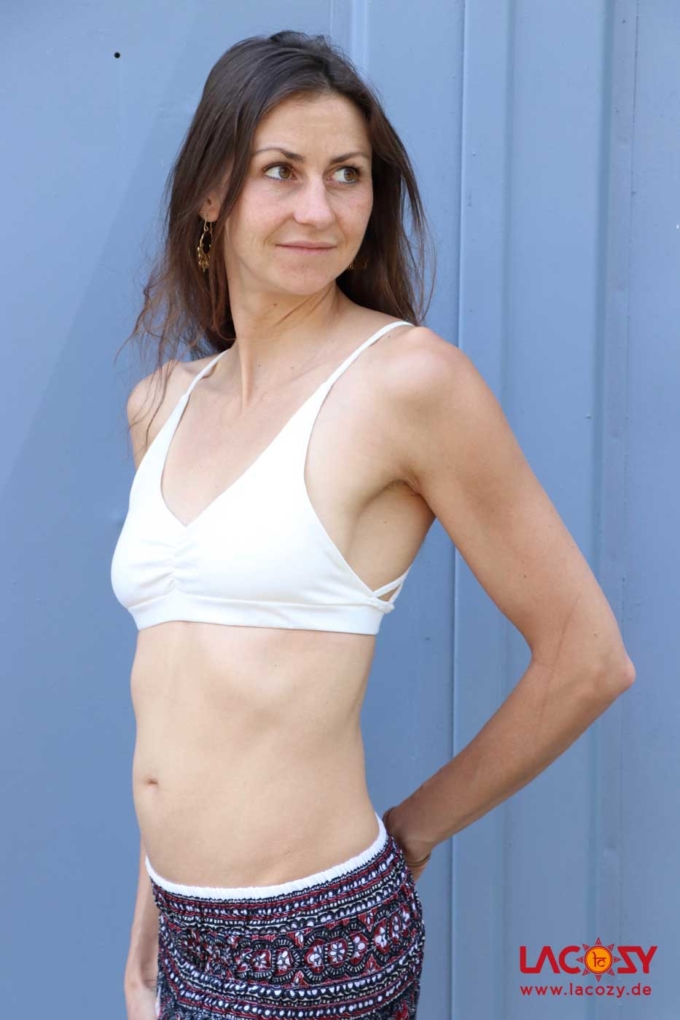 Yoga Top RAY Bustier Oberteil Gr. S Weiss – Bild 3
