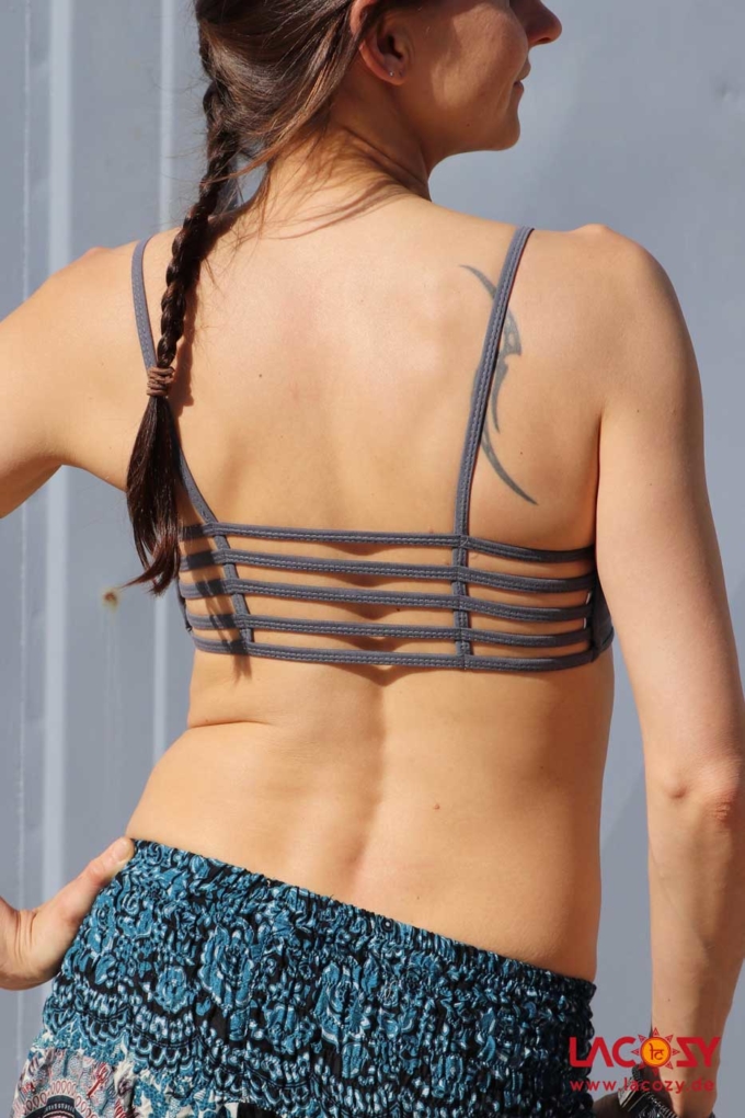 Yoga Sport Bustier Top STRINGS Grau – Bild 4