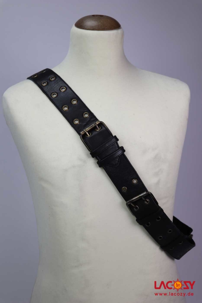 Gürteltasche aus Leder Bauchtasche Unisex Schwarz – Bild 11