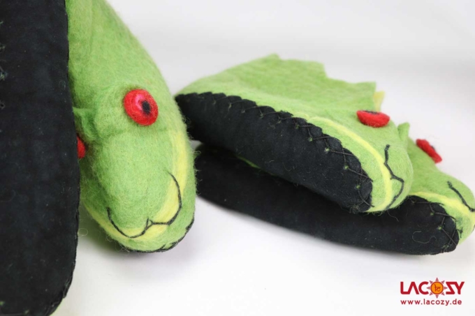 Filz-Hausschuhe FROSCHKÖNIG Hellgrün – Bild 4