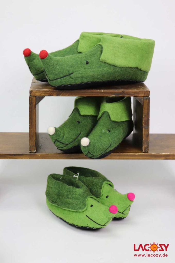 Filz-Hausschuhe MÄUSE Grün – Bild 5