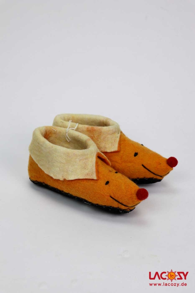 Filz-Hausschuhe MÄUSE Orange – Bild 3