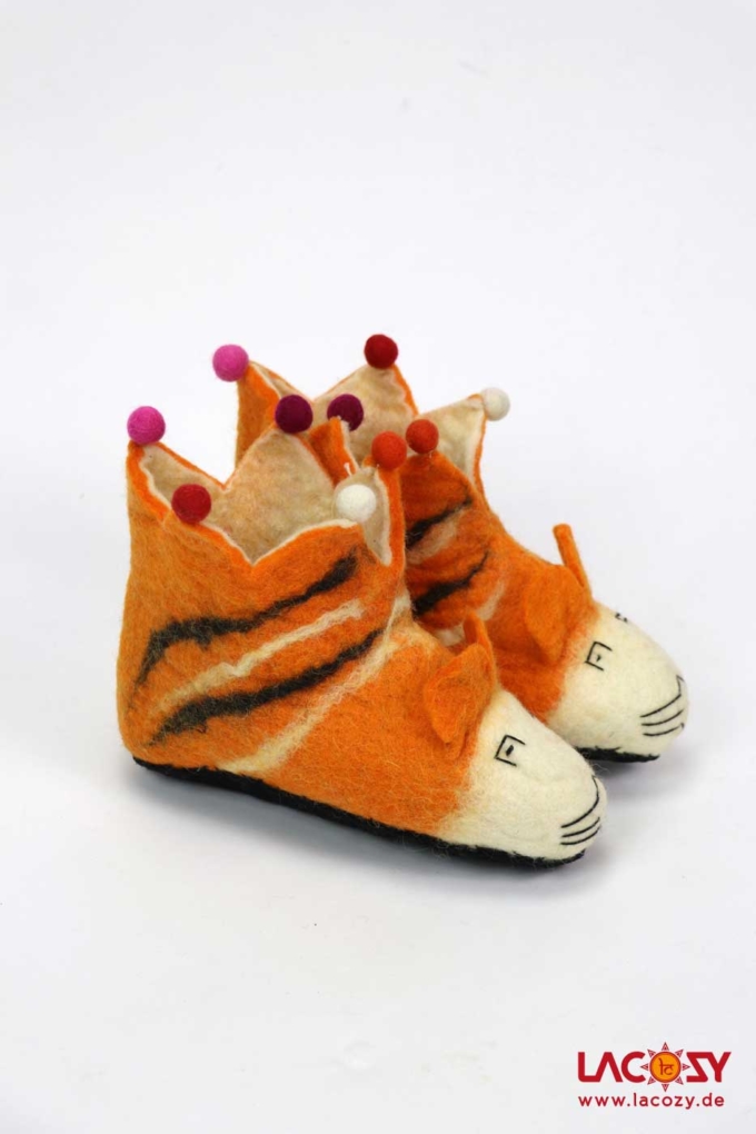 Filz-Hausschuhe STUBENTIGER Orange – Bild 2