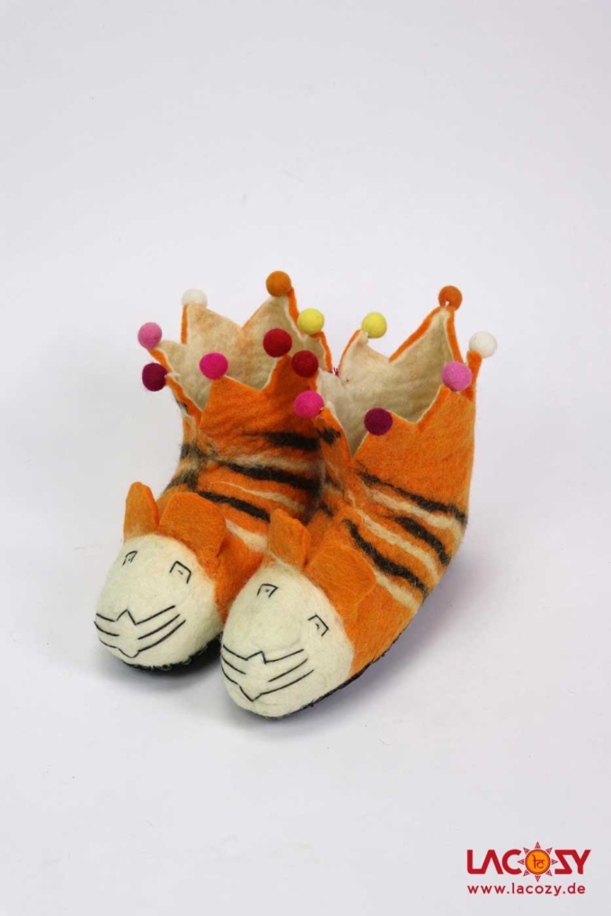 Filz-Hausschuhe STUBENTIGER Orange – Bild 3
