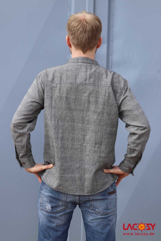 Herren-Hemd mit Manschetten | Grau – Bild 4