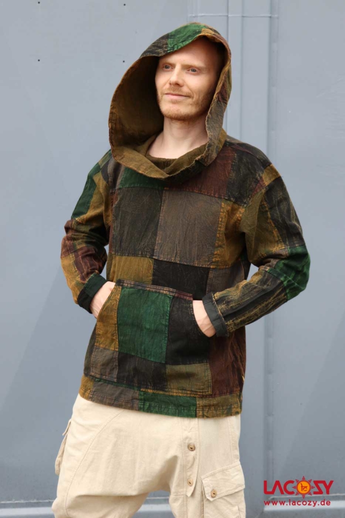 Patchwork Hoodie | Unisex | Grün