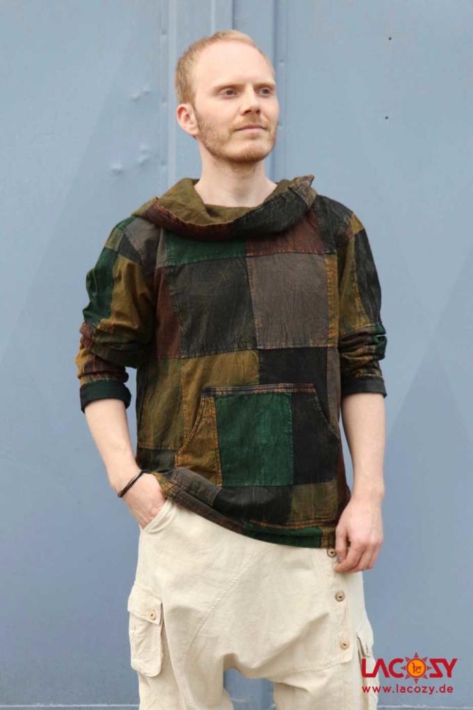 Patchwork Hoodie | Unisex | Grün – Bild 2