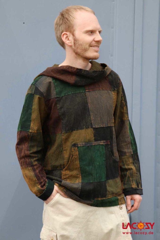Patchwork Hoodie | Unisex | Grün – Bild 6
