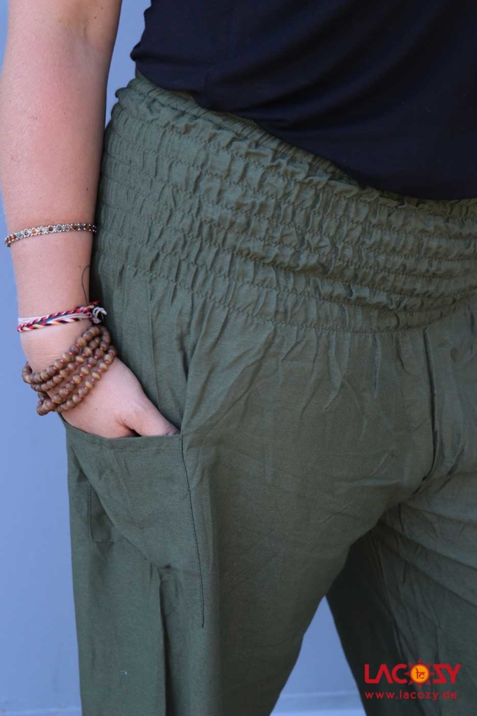 Luftige Pumphose Yogahose Damen Khaki – Bild 4