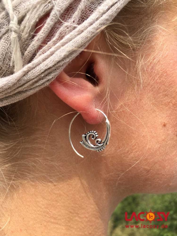 kleine Creolen WAVE  Silber